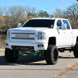 Front view of chevy silverado grille